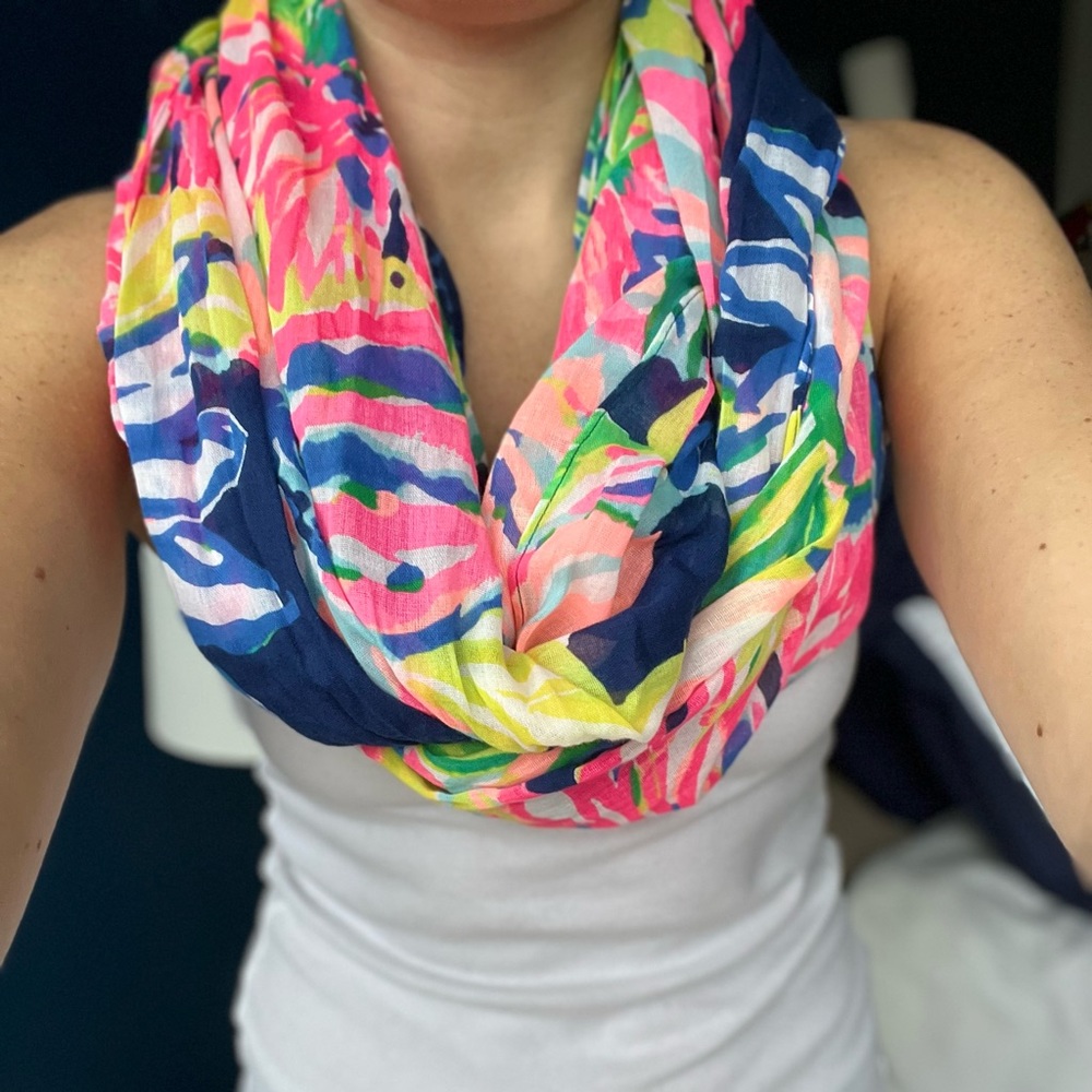 Lilly Pulitzer funnel infinity loop scarf